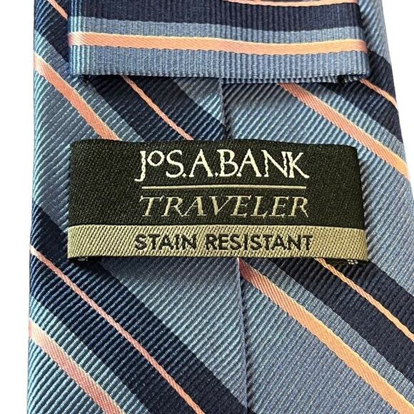 Jos A Bank Joseph Traveler Stain Resistant Mens 100% Silk Necktie Blue Tie - Picture 3 of 16